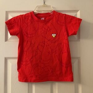 Uniqlo Red Short Sleeve Tees Casual Cotton Blend